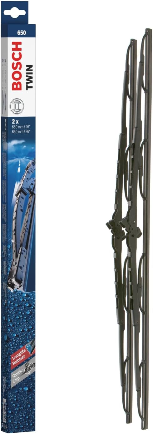 Escova limpa-para-brisas Bosch Twin 650, Comprimento: 650 mm/650 mm – 1 conjunto para o para-brisas (frontal)