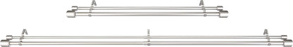 Amazon Basics Barra de cortina dupla extensível com remates de capuz, diâmetro de 19 mm, de 183 a 366 cm, cor níquel