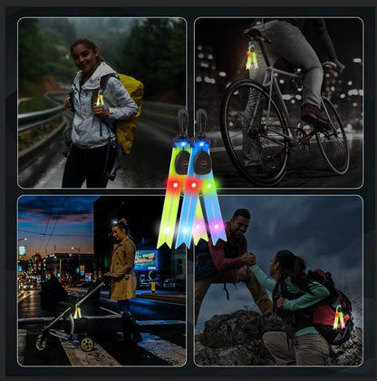 Luz piscante LED para mochila escolar - 2 refletores infantis recarregáveis Luz piscante Luz de segurança para mochila escolar, Pingente refletor de luz de segurança à prova d'água para mochila escolar, mochila, caminhada, corrida