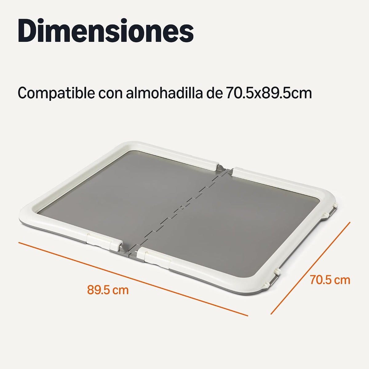 Amazon Basics: Soporte para empapadores de adiestramiento para Perros, Cierre Seguro, extragrueso y Antideslizante, plástico Reciclado, 71,1 x 86,4 cm, L, Blanco y Antracita