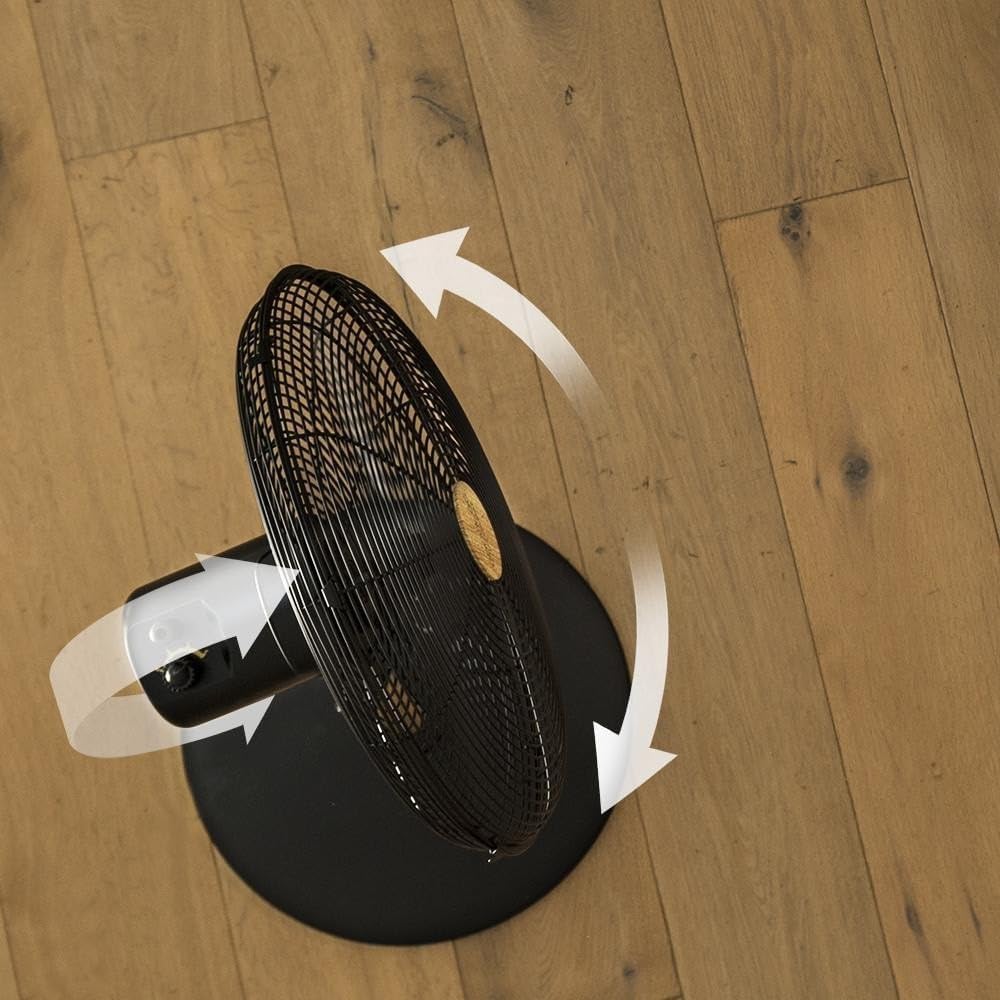 Cecotec Ventoinha de pé EnergySilence 600 Woodstyle. 50 W, acabamento em madeira, diâmetro de 16" com 4 pás, 3 velocidades, oscilação, altura ajustável, máxima segurança