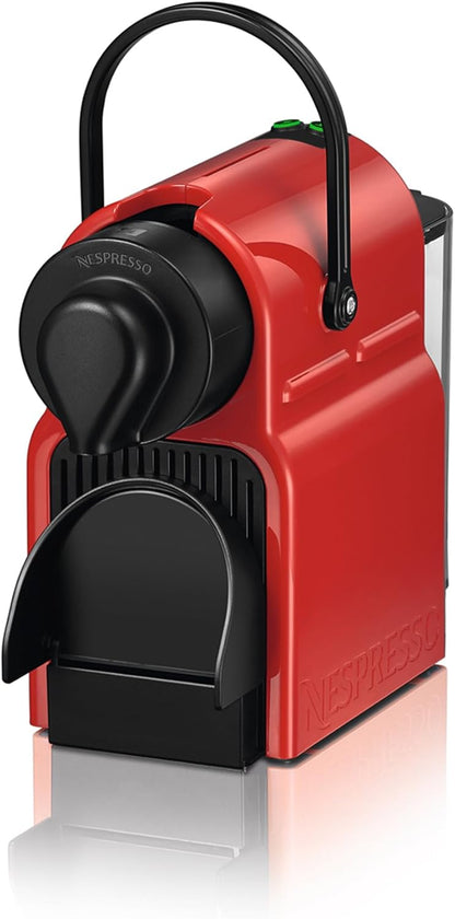 Krups Nespresso Inissia XN1005 - Máquina de café monodose de cápsulas Nespresso, 19 bares, desligamento automático, capacidade de 0,7L, design compacto, modo eco, cor vermelho, inclui kit de