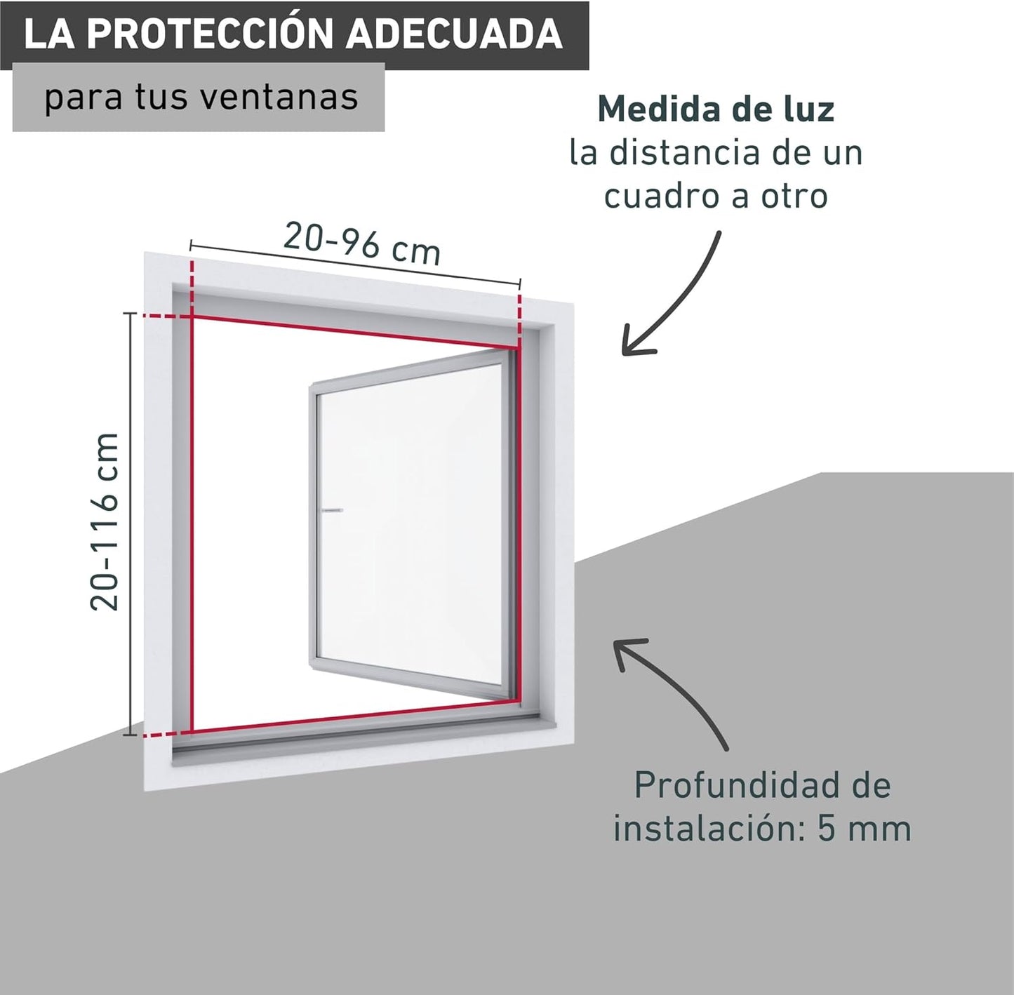 Windhager Mosquiteiro para janela com moldura "Pop-Up Screen", 100 x 120 cm