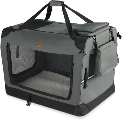 VOUNOT® Transportadora para Cães e Gatos M 60x44x44cm, Bolsa de Transporte Respirável para Animais de Estimação com Bolsos, Alfombrilla Removível, Tira Refletiva, Caixa Dobrável, Portador de Viagem