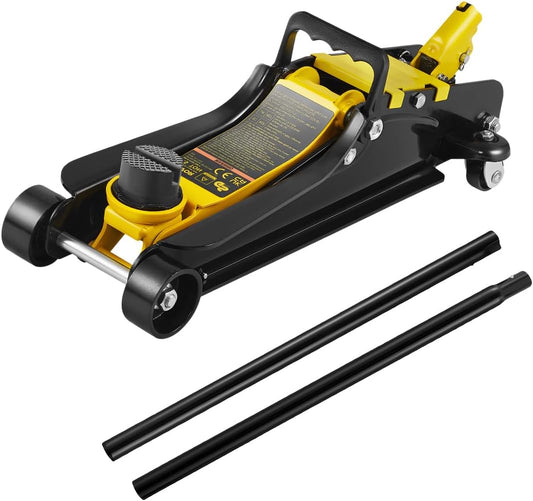 VEVOR Gato de baixo perfil de aço carga máxima de 2,5 T gato hidráulico para carro faixa de elevação 85 - 380 mm