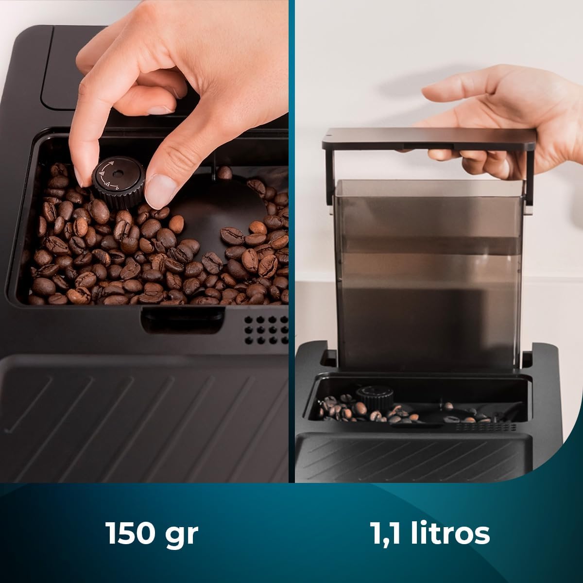 Cecotec Cafeteira super automática compacta com vaporizador Cremmaet Compact Steam. 1350 W, 19 bares, sistema