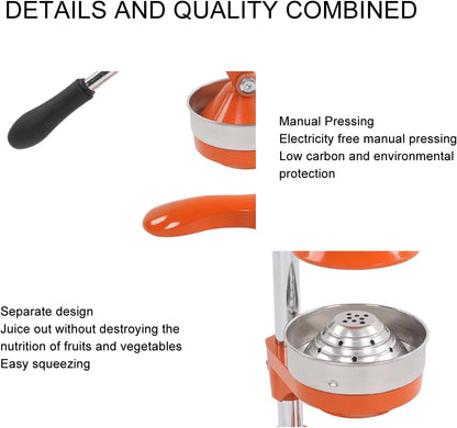Espremedor manual de laranjas, espremedor de citrinos de aço inoxidável, espremedor de laranja de alta resistência, espremedor manual de laranja (laranja)