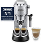 (recondicionado)De'Longhi Dedica - Cafeteira de Bomba de Aço Inoxidável para Café Moído ou Monodose, Cafeteira para Espresso e Cappuccino, Depósito de 1,3 Litros, Sistema Anti-gotejamento, EC685.M, Metal [Classe energética A]