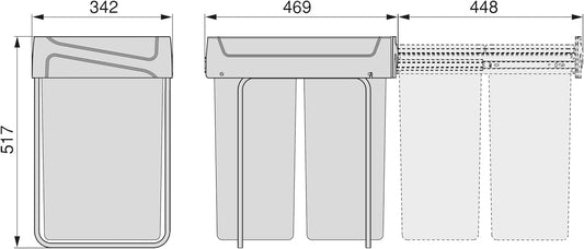 EMUCA - Recipiente de reciclagem para móvel de cozinha