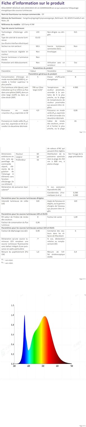 GY 4,9W Lâmpada GU10 LED 4000K Branco Neutro 790LM (Equivalente a 80W), Não Regulável, Ângulo de Feixe de 110 Graus - Lâmpada de Baixo Consumo Classe B, Lâmpadas LED GU10 Sem Piscadas, Pacote de 5