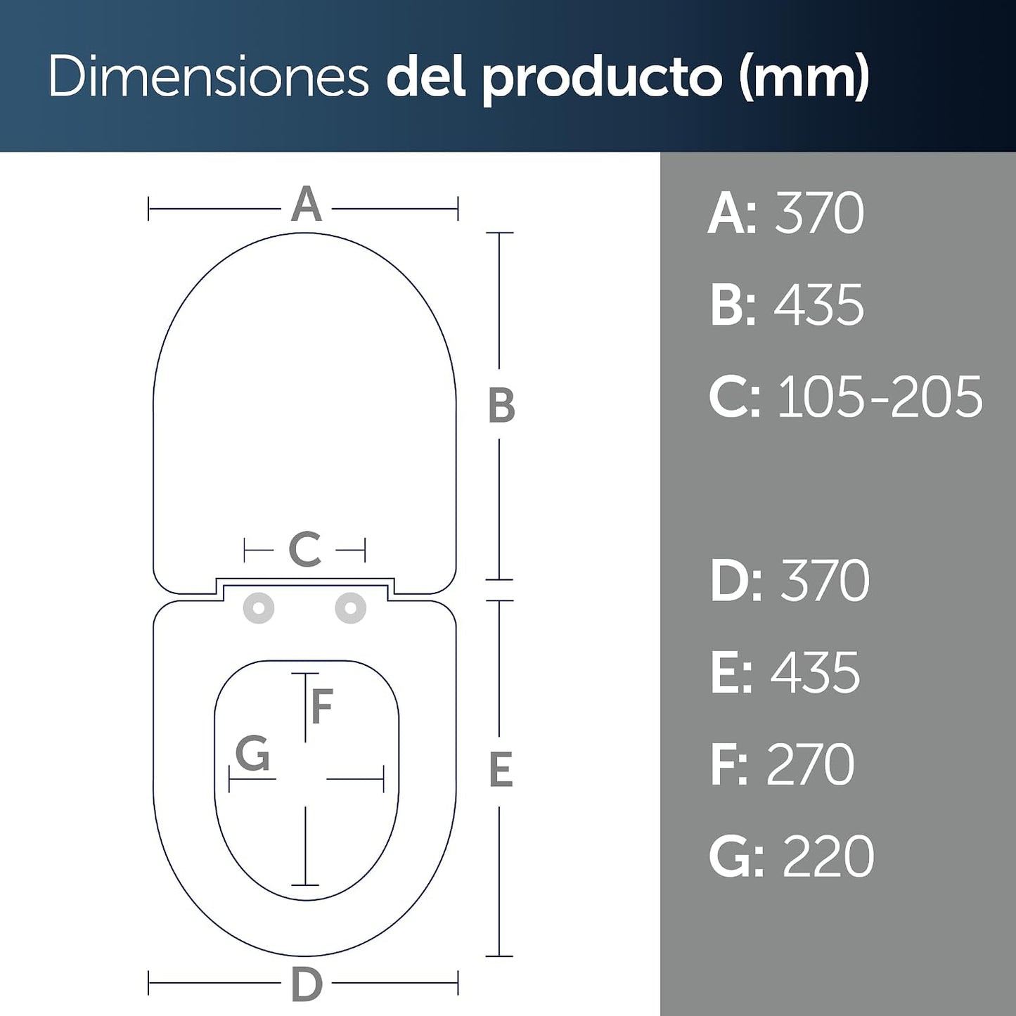 Ideal Standard Connect Tampa de WC, forma arredondada, Assento de sanita durável