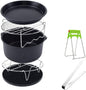 Acessórios para fritadeira de cozinha de 15,2 cm, acessórios para fritadeira de ar com bandeja para assar pizza e bandeja de madalenas, adequado para fritadeira de ar de 3,5 QT-5,8 QT, 7 unidades