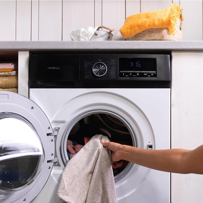 Cecotec Máquina de lavar 7Kg Carregamento frontal Bolero Dresscode 7500 Inverter A. 1850W, 1400 rpm, Motor Inverter Plus, Baixo Consumo, 16 Programas, SteamMax, Início Diferido, Branco [Classe energética A]