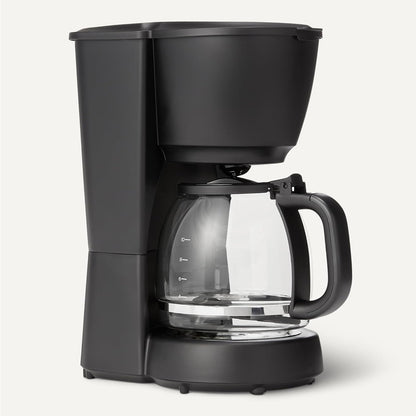 Amazon Basics - Cafeteira com filtro, jarro de vidro de 1,25 litros/10 chávenas, 29 minutos de manutenção de calor, 1000 W, preto, tomada UE