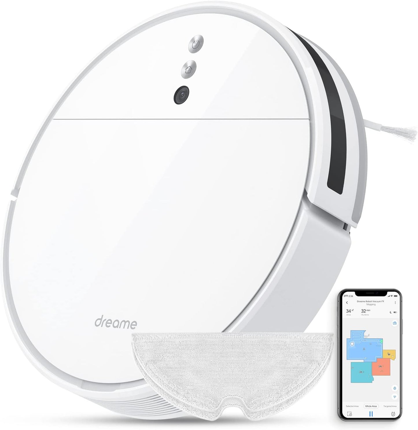 Dreame F9 Robot aspirador e limpeza de chão 2 em 1, navegação inteligente, aspiração 2500 Pa recipiente 600 ml,