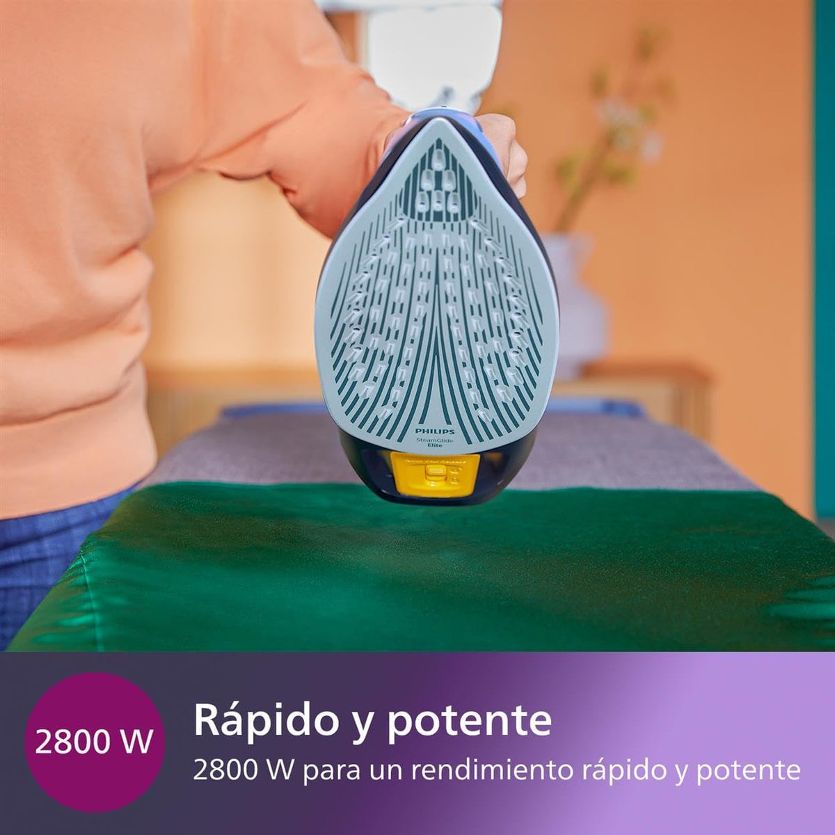 Philips Azur 7000 Series Ferro a vapor, 2800 W, 50 g/min vapor contínuo, 250 g de golpe a vapor, vapor vertical, sola SteamGlide Elite, preto/dourado (DST7040/80)