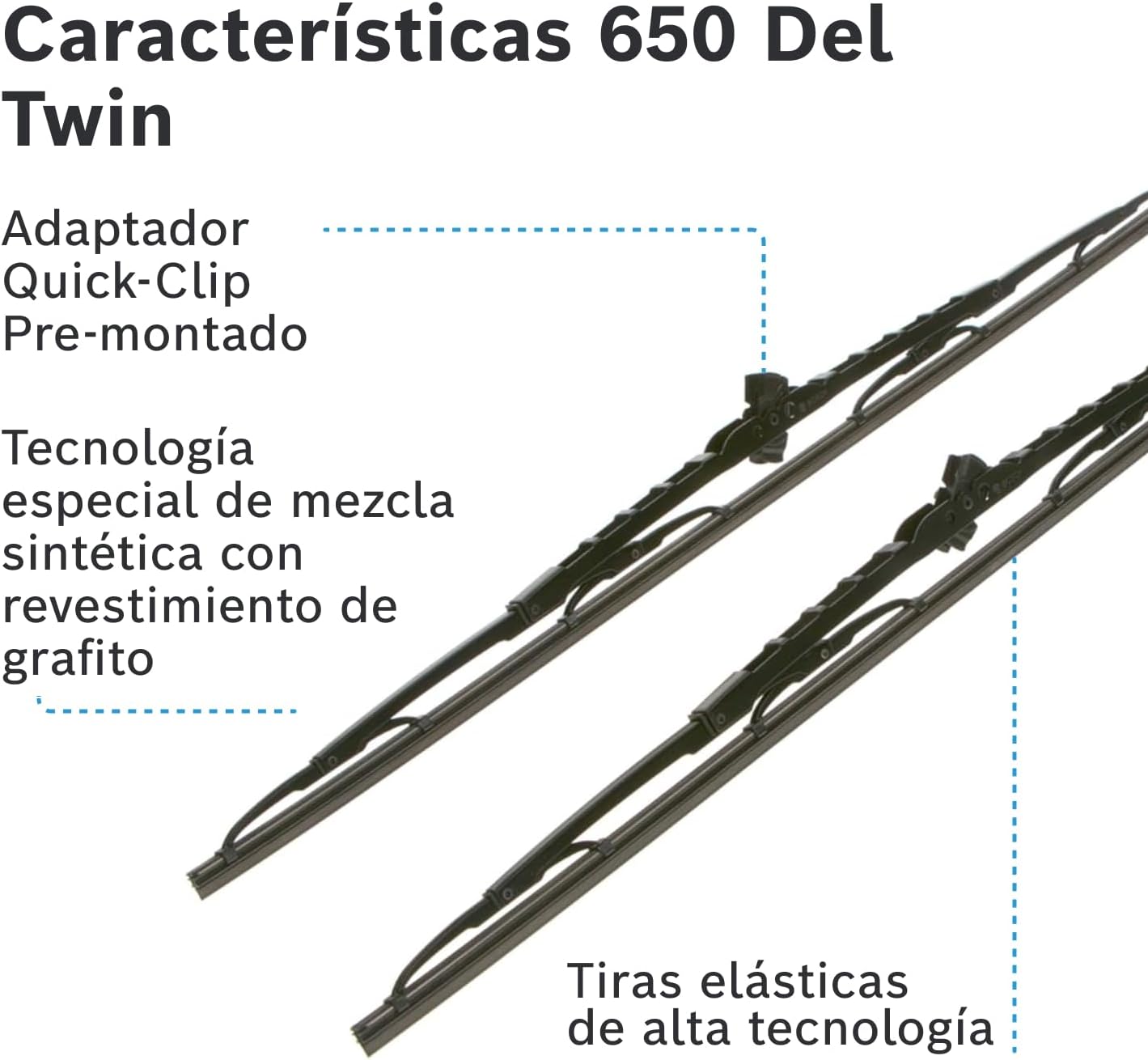 Escova limpa-para-brisas Bosch Twin 650, Comprimento: 650 mm/650 mm – 1 conjunto para o para-brisas (frontal)