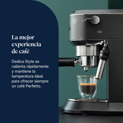 De'Longhi Dedica - Máquina de café com bomba de aço inoxidável para café moído ou monodose