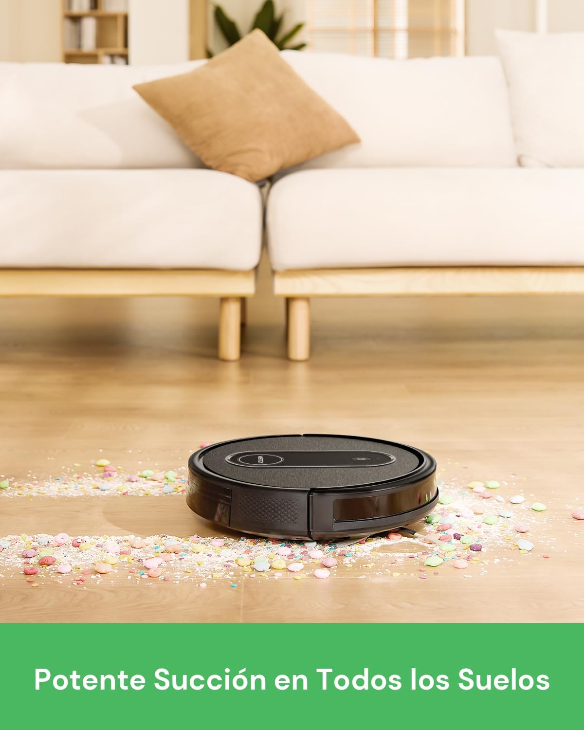 Vactidy Robot aspirador T7, robot aspirador e esfregona com sucção potente, tanque de água, até 120 minutos,