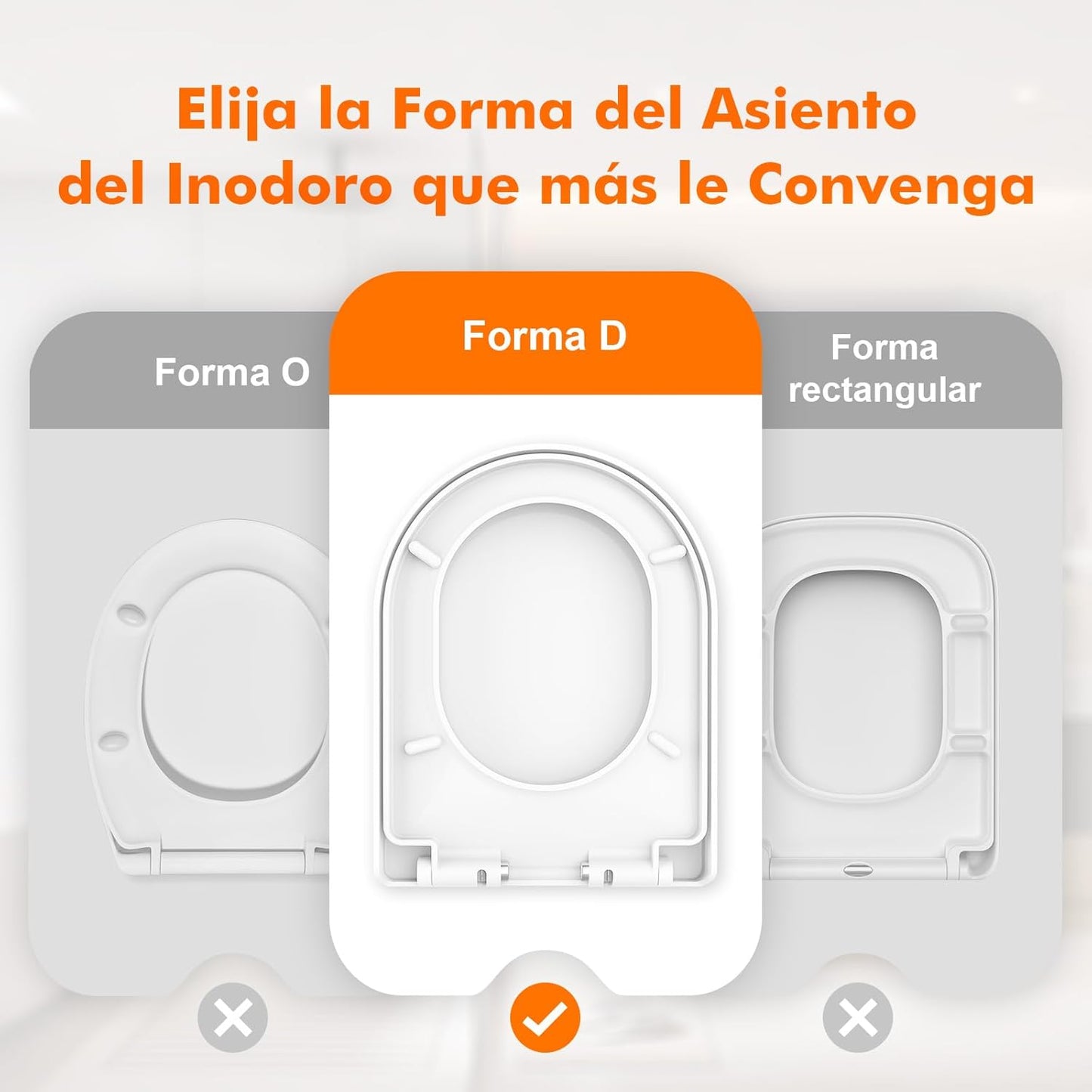Ibergrif M41001 Tampa wc, assento sanitário macio em forma de D com libertação rápida para facilitar a limpeza, branco