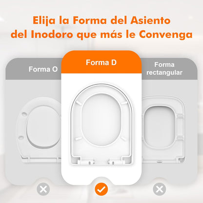 Ibergrif M41001 Tampa wc, assento sanitário macio em forma de D com libertação rápida para facilitar a limpeza, branco