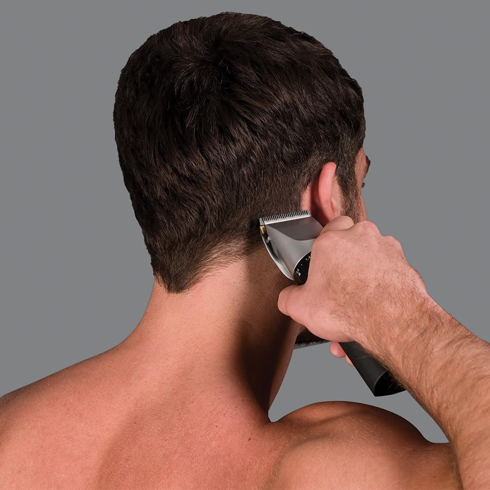 Remington Máquina de Cortar Cabelo Homem lâminas de cerâmica autoafiáveis, 0,8-40 mm corte profissional Genius, 10 guias de pente, funcionamento a cabo/bateria, recarregável, sem fios, lítio HC5811