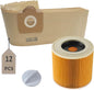 12 Bolsas 6.959-130.0 + 1 Filtro de cartucho 6.414-552.0 para aspiradoras Kärcher WD3 WD3 Premium MV3 SE 4001 SE 4002 WD3.200 Marca: AVAENZO