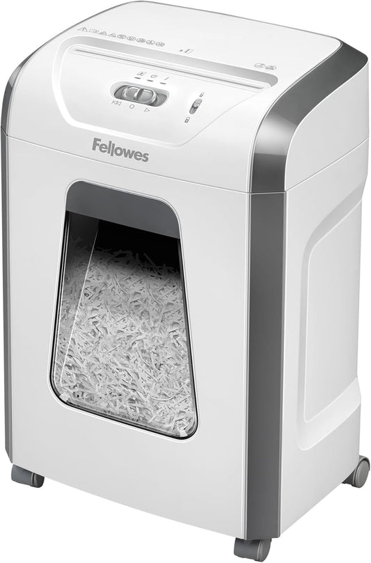 Fellowes FS-12C - Destruidora de Papel, Corte em partículas, destrói até 12 Folhas, destruidora de Papel de Uso Pessoal, Cesto 19L, Nível de Segurança DIN-P4, Exclusivo da Amazon