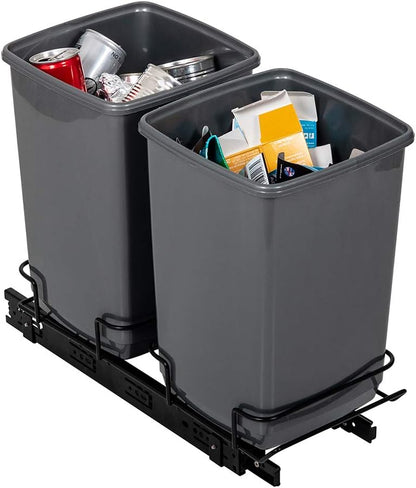 Addis 518527 - Sistema de lixo duplo removível para armário, 2 x 10 L, ecológico, de plástico 100% reciclado, cor cinza claro, 20 unidades