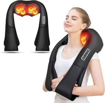 AERLANG Massajador cervical e costas com calor relaxante, massajador no pescoço, ombros e costas para dor e relaxamento, presente para mulheres, homens, mãe e pai (não é sem fio)