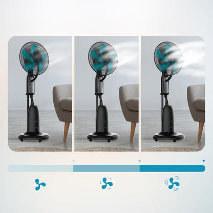 Cecotec Ventoinha de nebulizador de água com controlo remoto EnergySilence 490 Freshessence. 90W, diâmetro de 16", 5 pás, depósito de 2,8 l, temporizador 7,5 h, indicador LED e oscilação