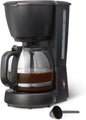 Amazon Basics - Cafeteira com filtro, jarro de vidro de 1,25 litros/10 chávenas, 29 minutos de manutenção de calor, 1000 W, preto, tomada UE