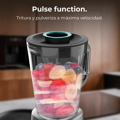 Cecotec Power Black Titanium 1300MAX B Pro Liquidificadora 2000 RPM 1300 W, Lâmina de 4 folhas de titânio, jarro de plástico AS 1,5 L, 2 velocidades, pulso, de gelo, design preto (RECONDICIONADO)