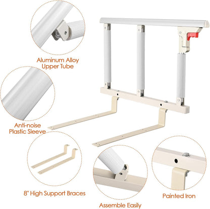 Grade de Segurança para Cama 70 × 41 cm – 3 Barras Anti-Queda para Idosos e Recuperação Pós-Cirúrgica
