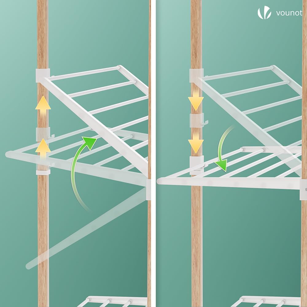 VOUNOT® Estendal de Pé de Torre de 3 Níveis, Estendal Vertical de 25m