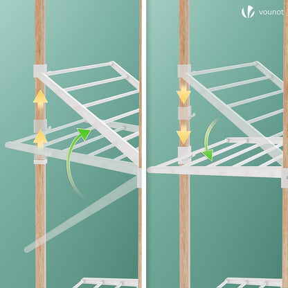 VOUNOT® Estendal de Pé de Torre de 3 Níveis, Estendal Vertical de 25m