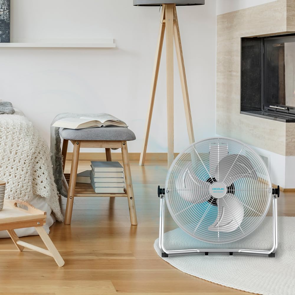 Cecotec Ventoinha industrial EnergySilence 4100 Pro. 100 W, 3 pás metálicas de 18" de diâmetro, motor de cobre, 3 velocidades, inclinação ajustável, sistema de segurança
