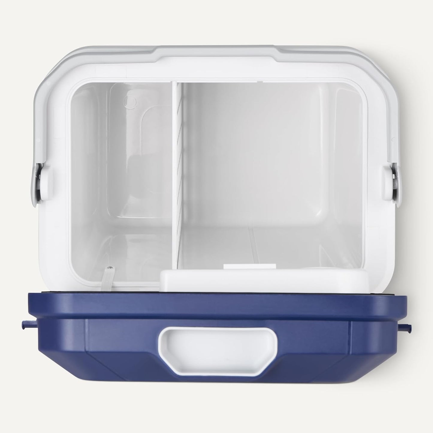 Amazon Basics Geladeira elétrica, frigorífico com função de refrigeração e aquecimento, 12 V CC/230 V CA para uso doméstico ou em veículos, 24 litros, azul