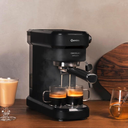 Cecotec máquina de café expresso Cafelizzia 790 Black para expresso e cappuccino. Sistema de aquecimento rápido, 20 bares, modo automático para 1 e 2 cafés, vaporizador orientável, depósito 1,2 litros
