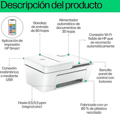 HP DeskJet 4220e 588K43, Impressora Multifunções de Jato de Tinta A4