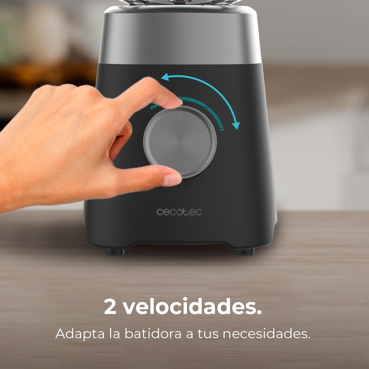 Cecotec Power Black Titanium 1300MAX B Pro Liquidificadora 2000 RPM 1300 W, Lâmina de 4 folhas de titânio, jarro de plástico AS 1,5 L, 2 velocidades, pulso, de gelo, design preto (RECONDICIONADO)