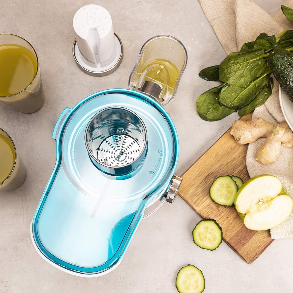 Cecotec Liquidificadora orbital Juice & Fresh 400 Titan White. 400 W, 20000 RPM de velocidade, tamanho compacto, 2 velocidades, disco com revestimento de titânio preto, sistema anti-gotejamento, jarro [Classe energética A+]