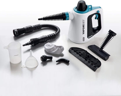 Ariete 4137 - Pistola de vapor, 1.050 W, 3,5 bar, capacidade 0,17 l, tampa de segurança, caldeira em alumínio, 8 acessórios de limpeza, vapor por 8 minutos, aquecimento em 3 minutos, cor branco
