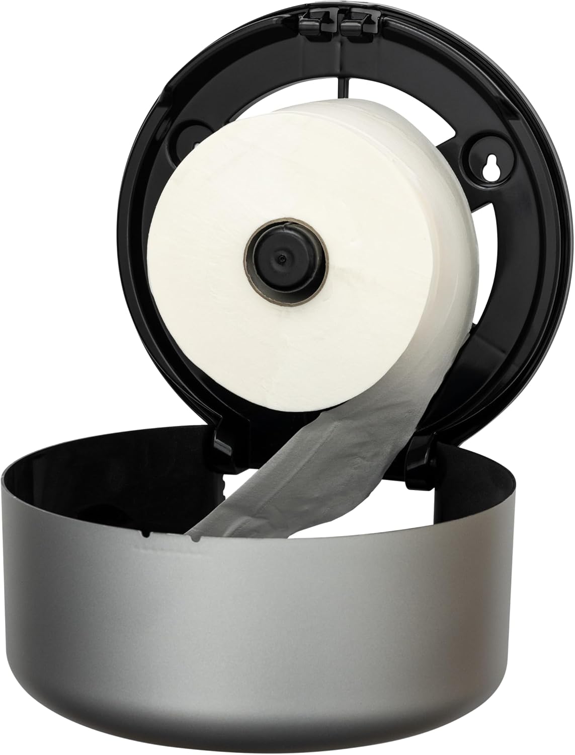 Jofel - Suporte de rolo de papel higiénico industrial grande, dispensador de papel em rolos 400 m, diâmetro 260 mm, mandril 45 - 55 mm, ideal casas de banho públicas, carcaça ABS valor AE77300 prata