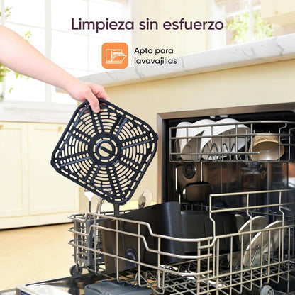 Cosori Fritadeira de Ar 5,5L Interior Metálico Real, Fritadeira de Ar Design Antioxidante, Tecnologia de Aquecimento