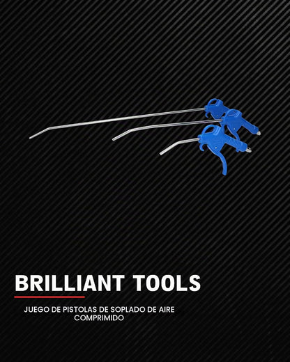 BRILLIANT TOOLS BT160500 Conjunto de pistola de sopro pneumática, 3 unidades, 110 - 500 mm [Powered by KS TOOLS]