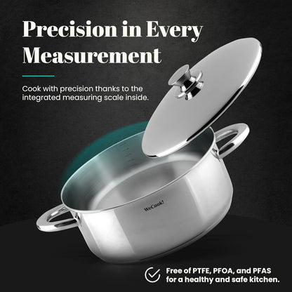 Caçarola com tampa de aço INOX 30 cm, WECOOK! PRO