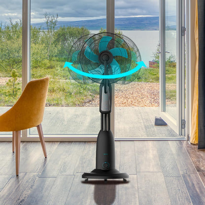 Cecotec Ventoinha de nebulizador de água com controlo remoto EnergySilence 490 Freshessence. 90W, diâmetro de 16", 5 pás, depósito de 2,8 l, temporizador 7,5 h, indicador LED e oscilação