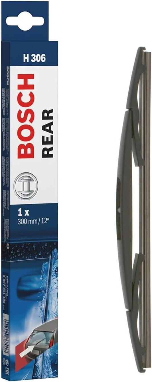 Bosch Limpa-vidros Traseiro H306 - Excelente Desempenho de Limpeza - Lâmina de Substituição para Vidro Traseiro - 1 Lâmina, 300mm | Desempenho ideal de limpeza - escova individual de substituição para luneta traseira