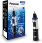 Panasonic ER-GN30-K503 Aparador de cabelo facial para nariz e orelhas, húmido/seco, lâmina hipoalergénica de fio duplo, sistema de limpeza Vortex, sem fios, preto
